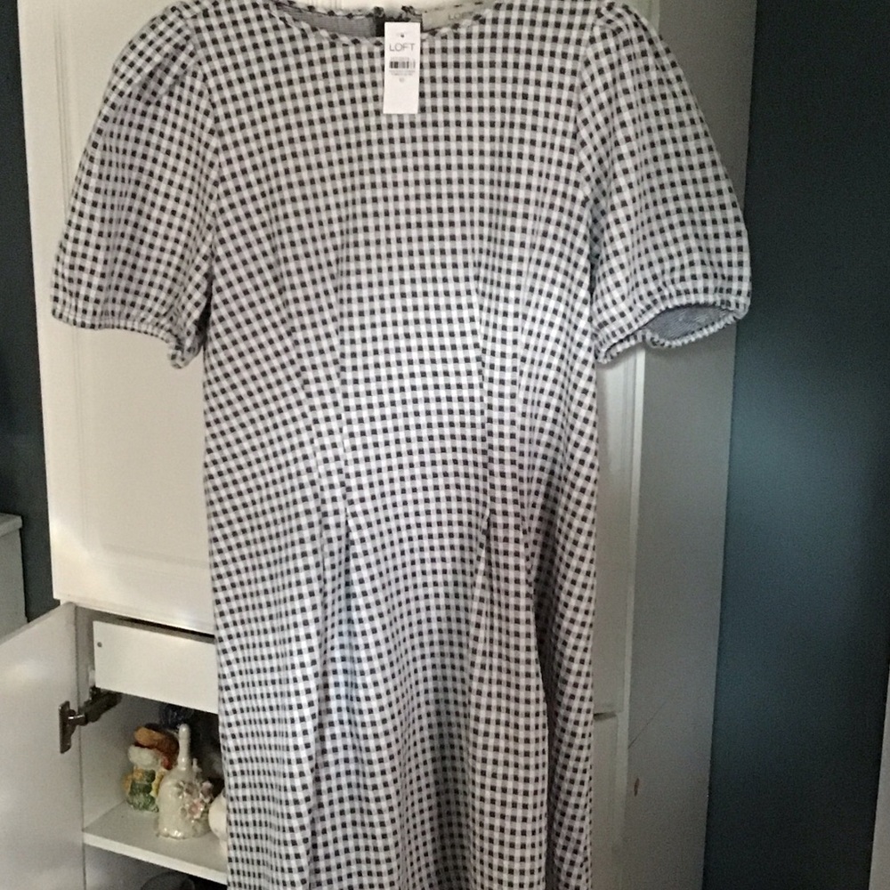 LOFT Kids Black and White Checkered Dress